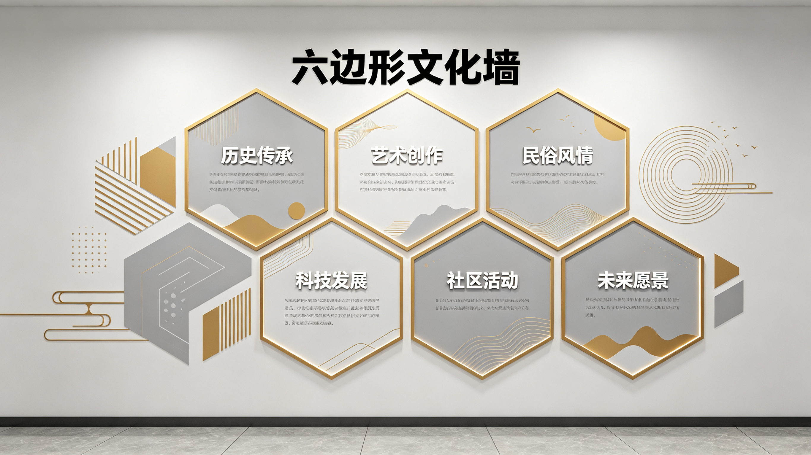 泰顺企业文化墙 | 六边形信息美学